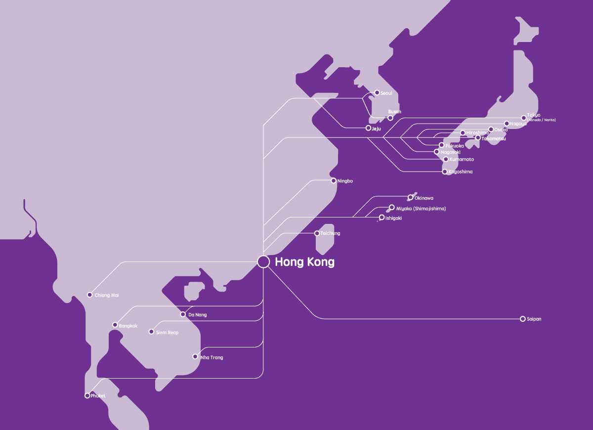 Hong Kong Express Route Map HK Express   Destinations Route Map   Direct and Connecting 