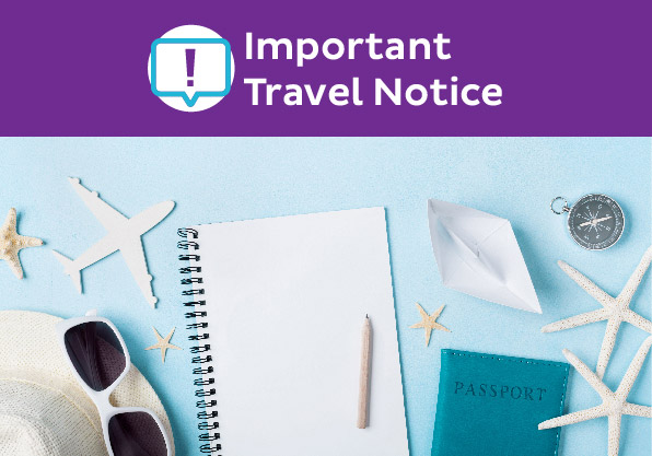 Check important travel notice before flying
